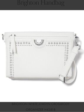 BRIGHTON Jordyn Crossbody Organizer with magnetic built-in wallet White NWOT